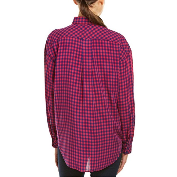 💕HP💕Pink checked button down gingham print shirt - Picture 2 of 4